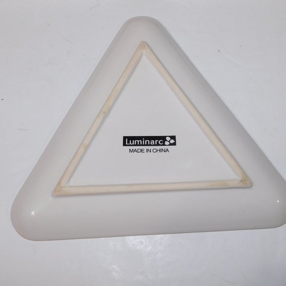 Set of 3 Luminarc Pool Ball Triangle Rack Em Up Side appetizer snack  Plates - Picture 3 of 5